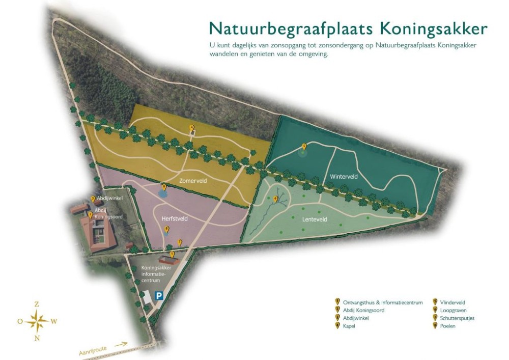 Plattegrond natuurbegraafplaats Koningsakker Arnhem